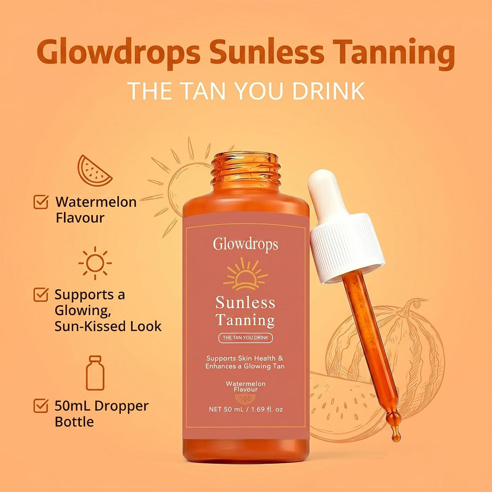 GlowDrops skin progress comparison showing gradual tan development for natural-looking results