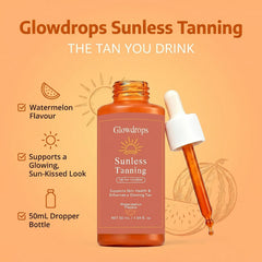 GlowDrops skin progress comparison showing gradual tan development for natural-looking results