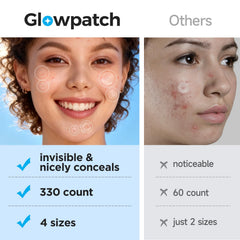 Glowpatch applied on cheek illustrating discreet concealment during daytime