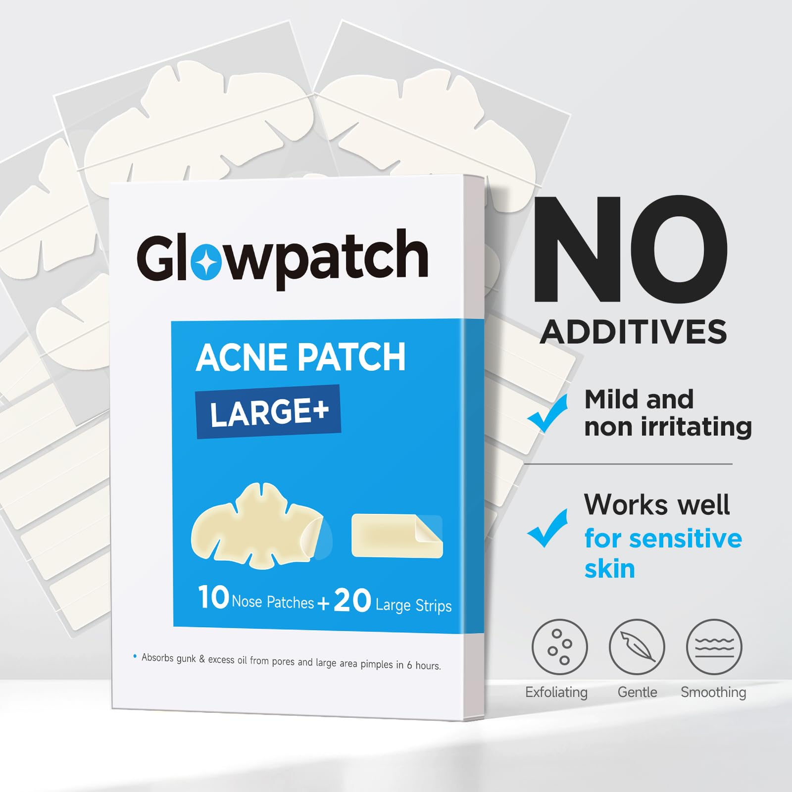 Glowpatch patch worn overnight in a bedside lifestyle scene for protection