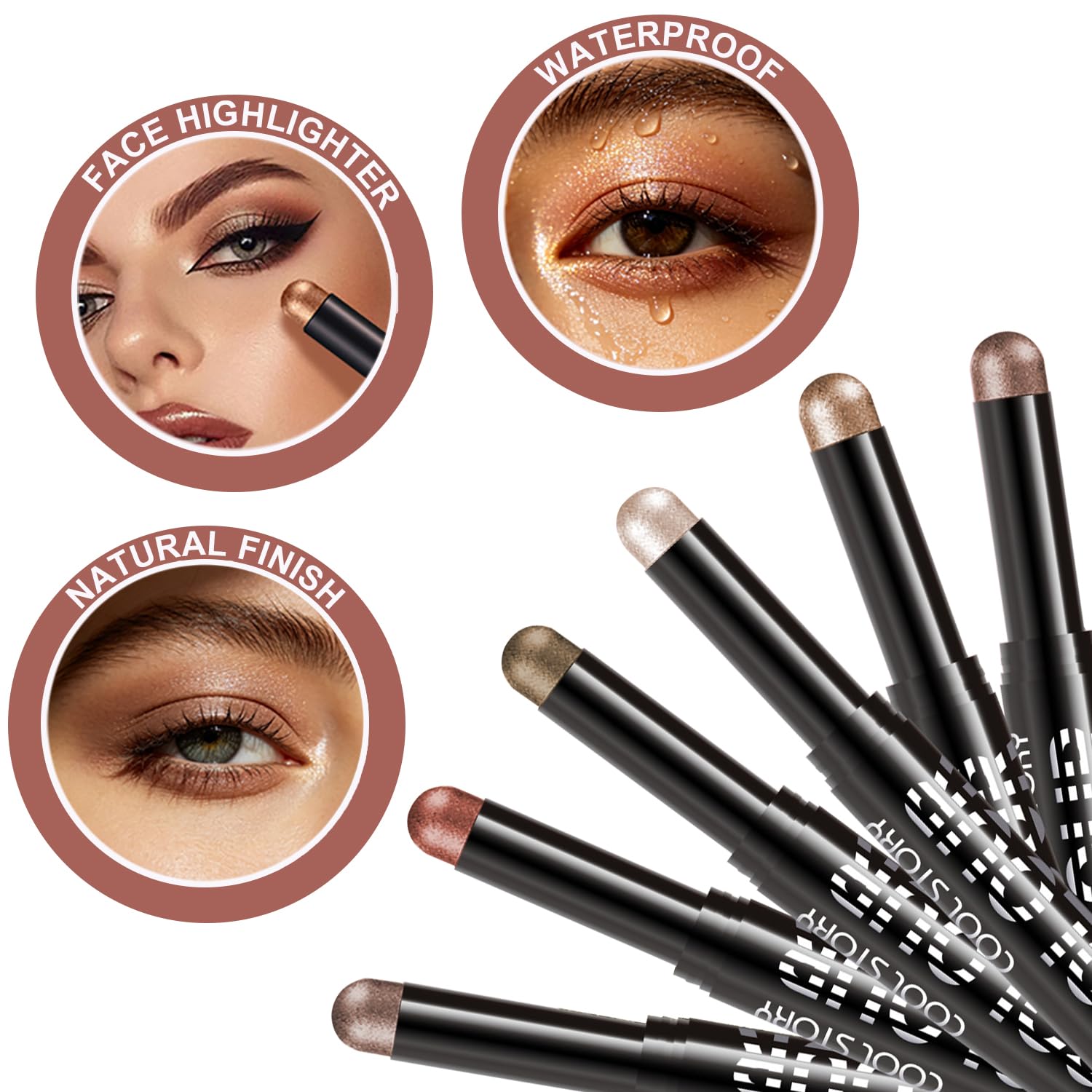 GLSFACE application on inner eye corner showing brightening benefit
