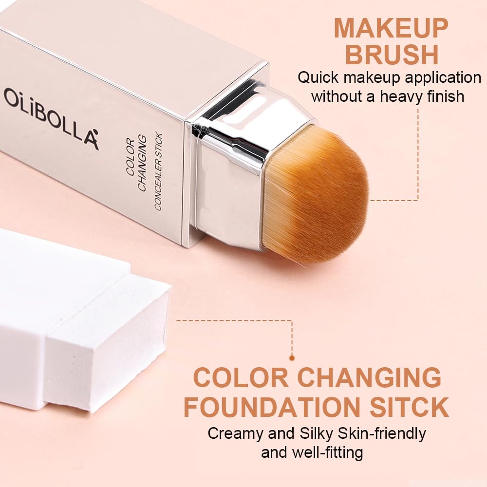 GLSFACE applying foundation on cheek to show color-changing blend benefit