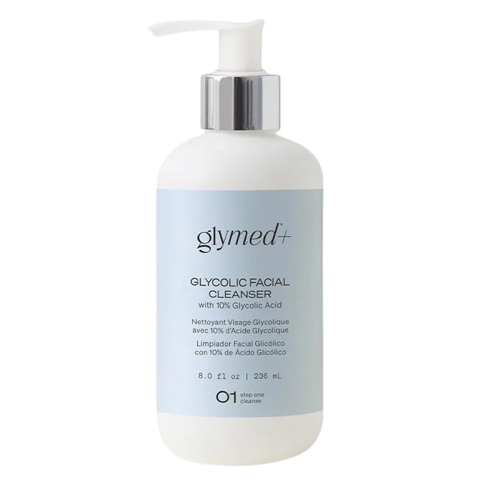 GLYMED gentle facial wash bottle front view shows packaging and benefits