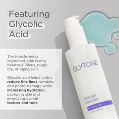 GLYTONE creamy finish on skin, illustrates gentle non-foaming hydration benefit