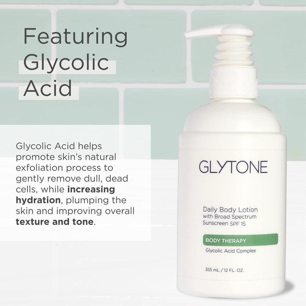 GLYTONE dispensing pump action illustrates easy, controlled application