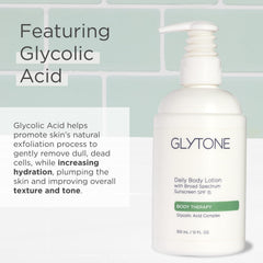 GLYTONE dispensing pump action illustrates easy, controlled application