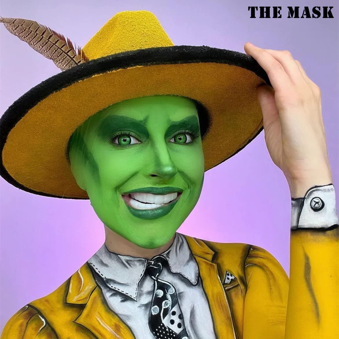 Go Ho Amazon Green used at a Halloween party illustrating bold festival look