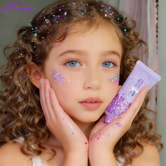 Go Ho glitter applied with finger swatch showing easy application benefit