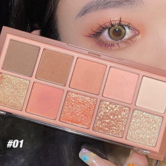 Go Ho applied evening eye look showing intensified depth and glitter highlight effect