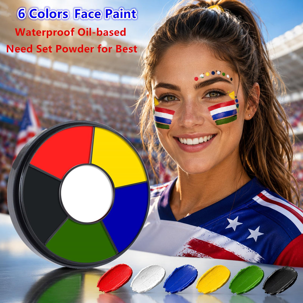 Detailed brush strokes of Go Ho black and white for crisp face paint contrast