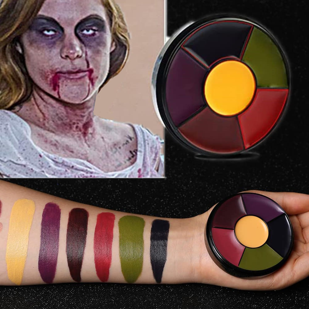 Go Ho sponge included beside palette demonstrating easy application and texture control