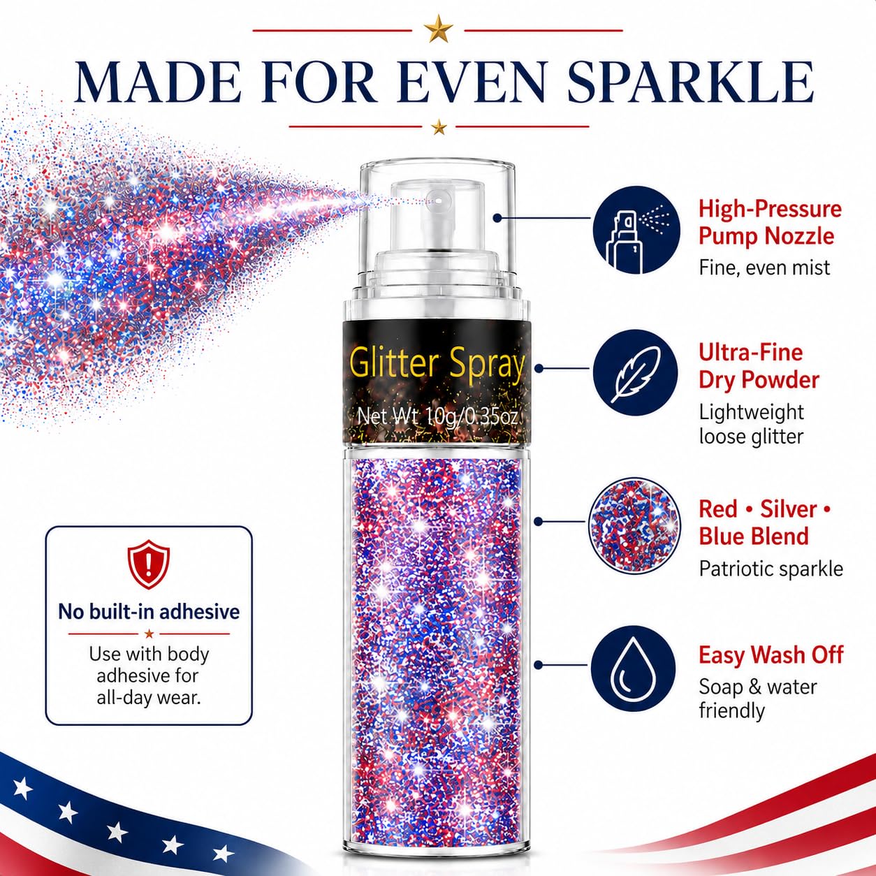 Go Ho glitter spray at parade delivering bold festive sparkle