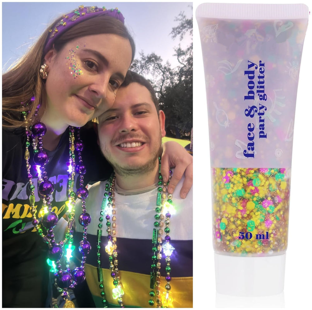 Go Ho glitter gel in use at festival for eye-catching parade-ready look