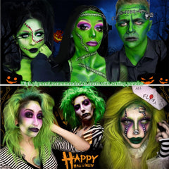 Go Ho festival lifestyle shot showing long-wear green makeup for events