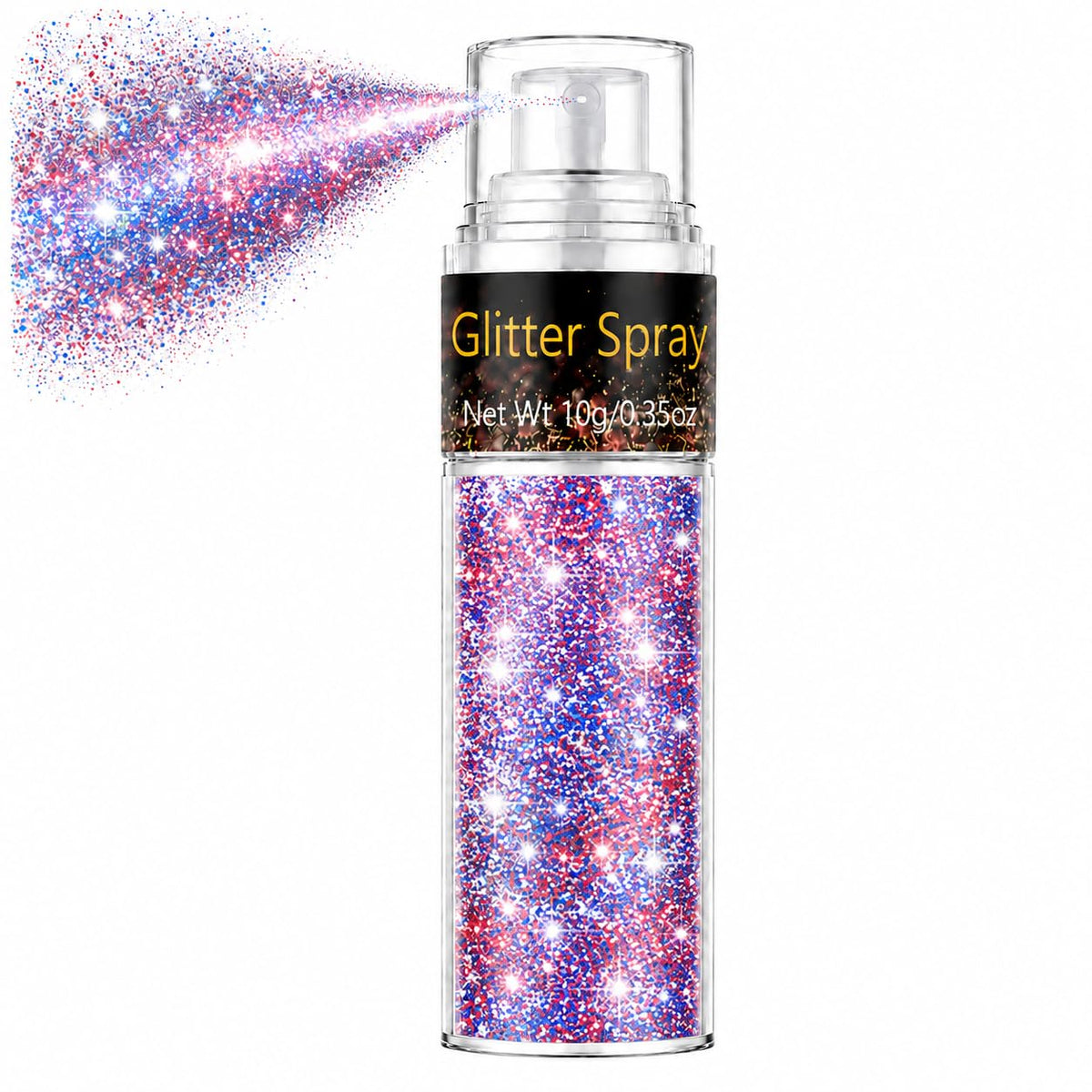 Go Ho front bottle showing red white and blue glitter for easy patriotic application