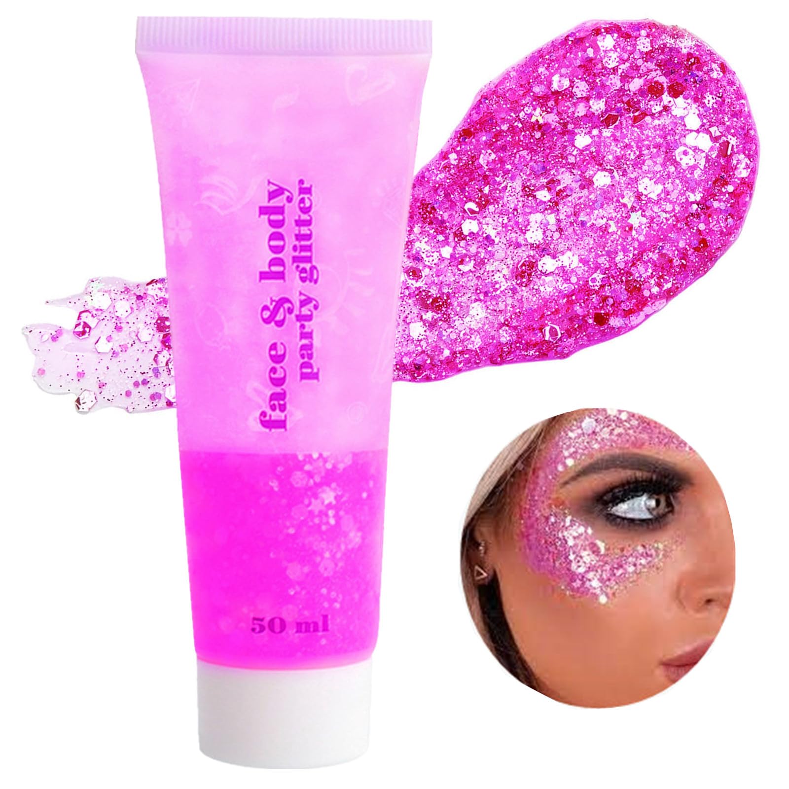 Go Ho front packaging showing hot pink glitter gel, vibrant festival-ready shine