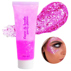 Go Ho front packaging showing hot pink glitter gel, vibrant festival-ready shine