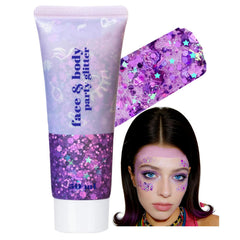 Go Ho front packaging showing light purple glitter gel and label benefit