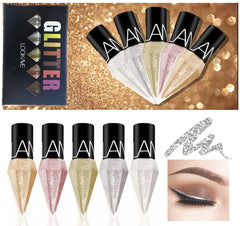 Go Ho front packaging showing five glitter eyeliner pens and metallic branding for instant sparkle