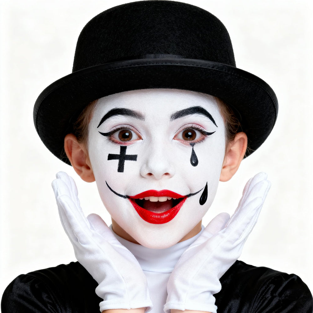 Go Ho full-face clown makeup lifestyle showing dramatic effect