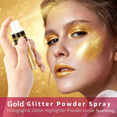 Go Ho glitter sprayed in hair creating festival shine and lightweight look