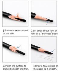 Go Ho pencils in a makeup bag showing portability and everyday use
