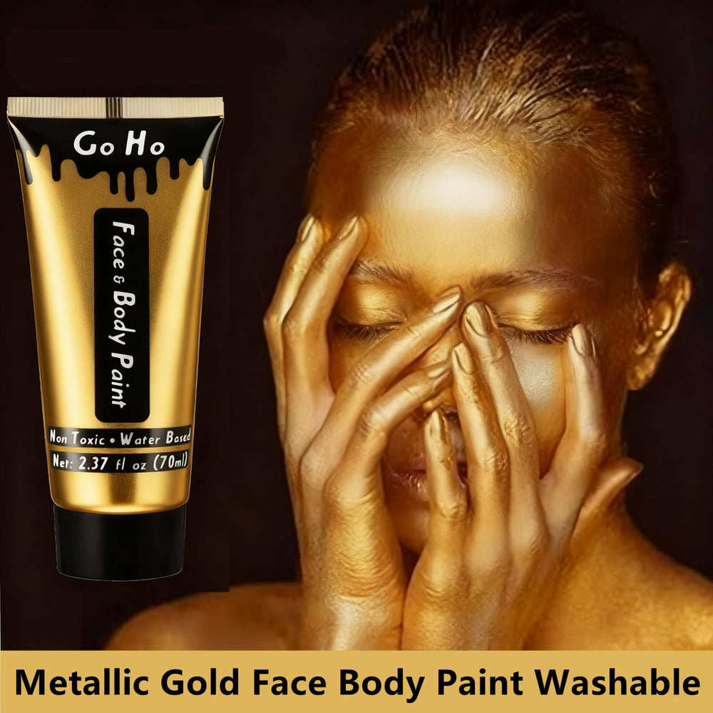 Go Ho metallic gold being applied with brush for smooth coverage benefit