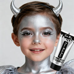 Go Ho metallic silver cream close-up texture, showing smooth blendable consistency
