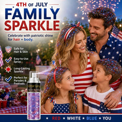 Go Ho shimmer on arm and shoulder giving streak-free patriotic glow