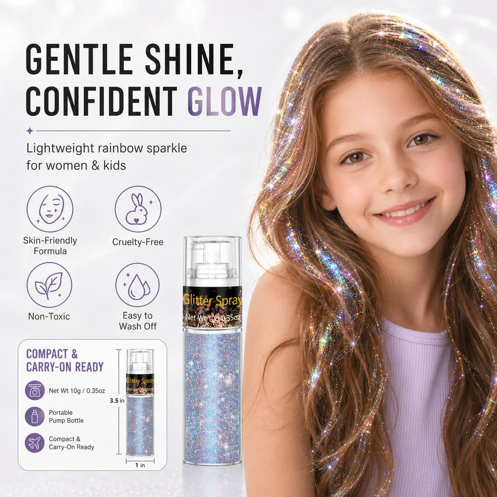 Go Ho on model shoulders and hair displaying buildable shine