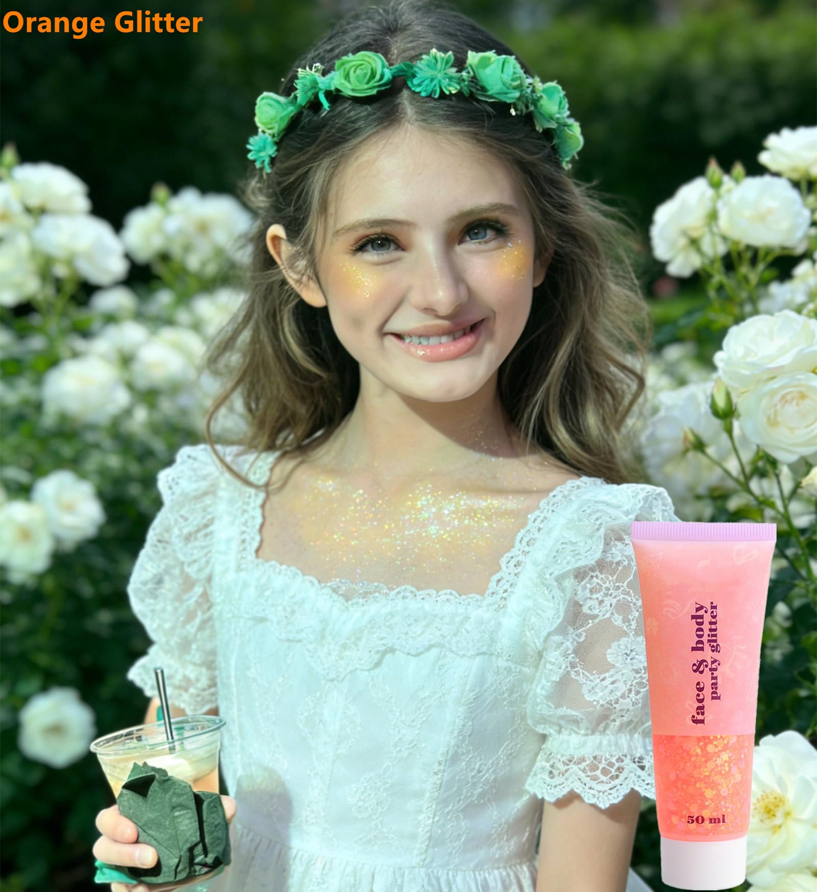 go ho used as hair highlight showing lasting holographic shimmer
