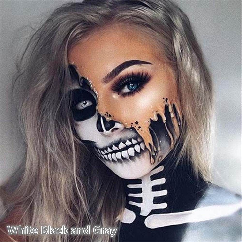 Go Ho palette used on model half-face demonstrating dramatic vampire effect
