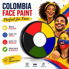 Go Ho palette open overhead displaying vibrant red blue green yellow black white pigments