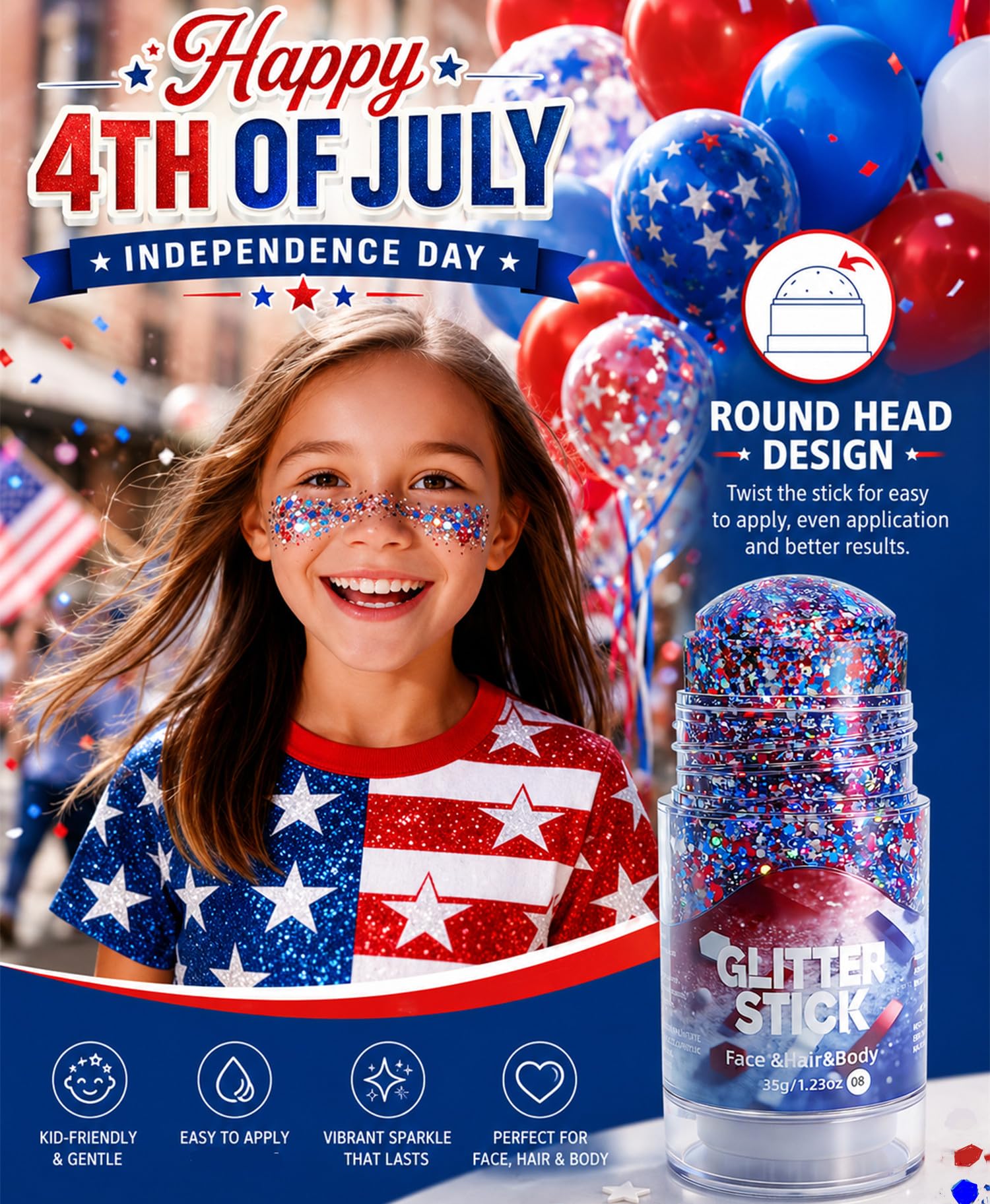 Go Ho glitter worn at outdoor celebration adding long‑lasting festive shine