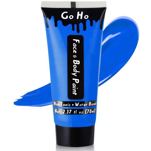 Go Ho royal blue front-packed jar showing vibrant color and clear labeling benefit