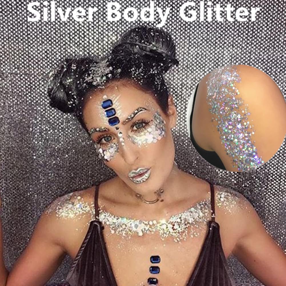 Go Ho glitter applied with a finger demonstrating smooth application and quick adhesive hold