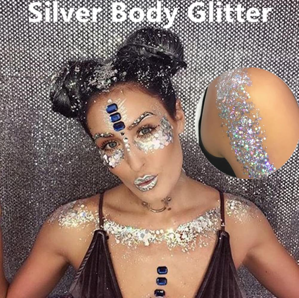 Go Ho glitter applied with a finger demonstrating smooth application and quick adhesive hold