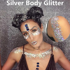 Go Ho glitter applied with a finger demonstrating smooth application and quick adhesive hold