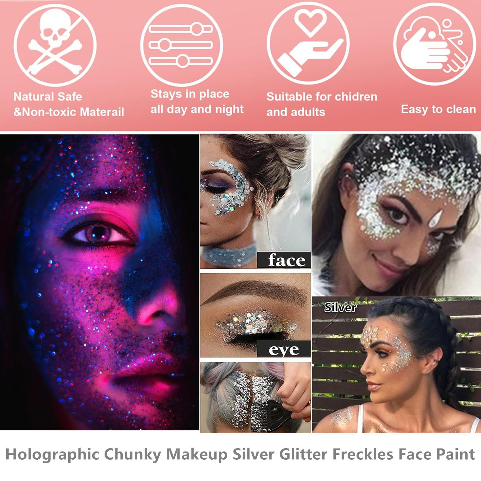 Nail art accent using Go Ho glitter for multidimensional shine and creative manicure details