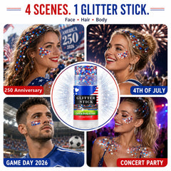 Go Ho glitter stick size comparison in hand for portable convenience