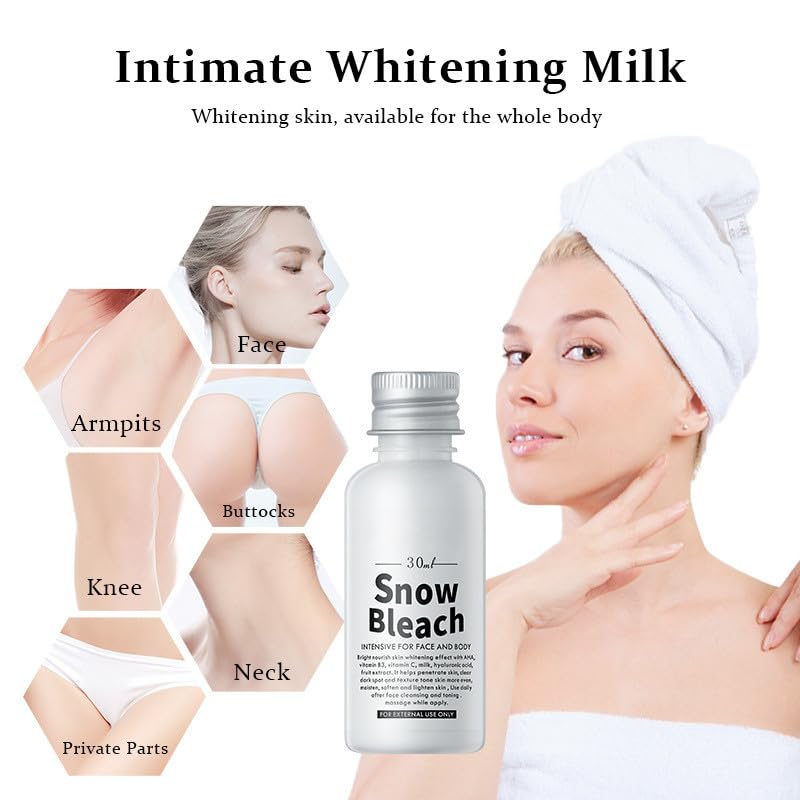 Go Ho Snow Bleach applied underarm showing gentle brightening benefit
