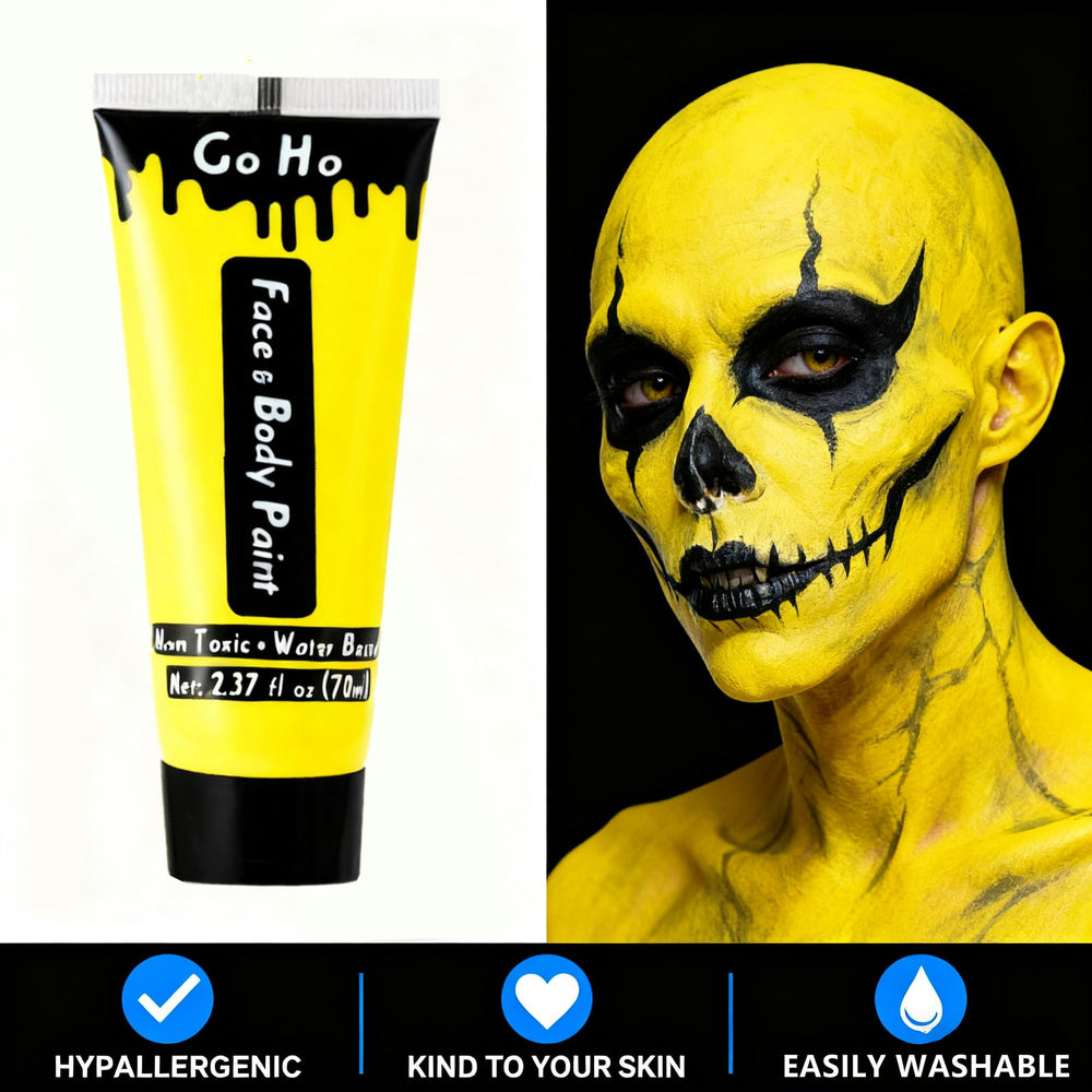 Go Ho sponge applying paint to skin showing fast, even base layering benefit