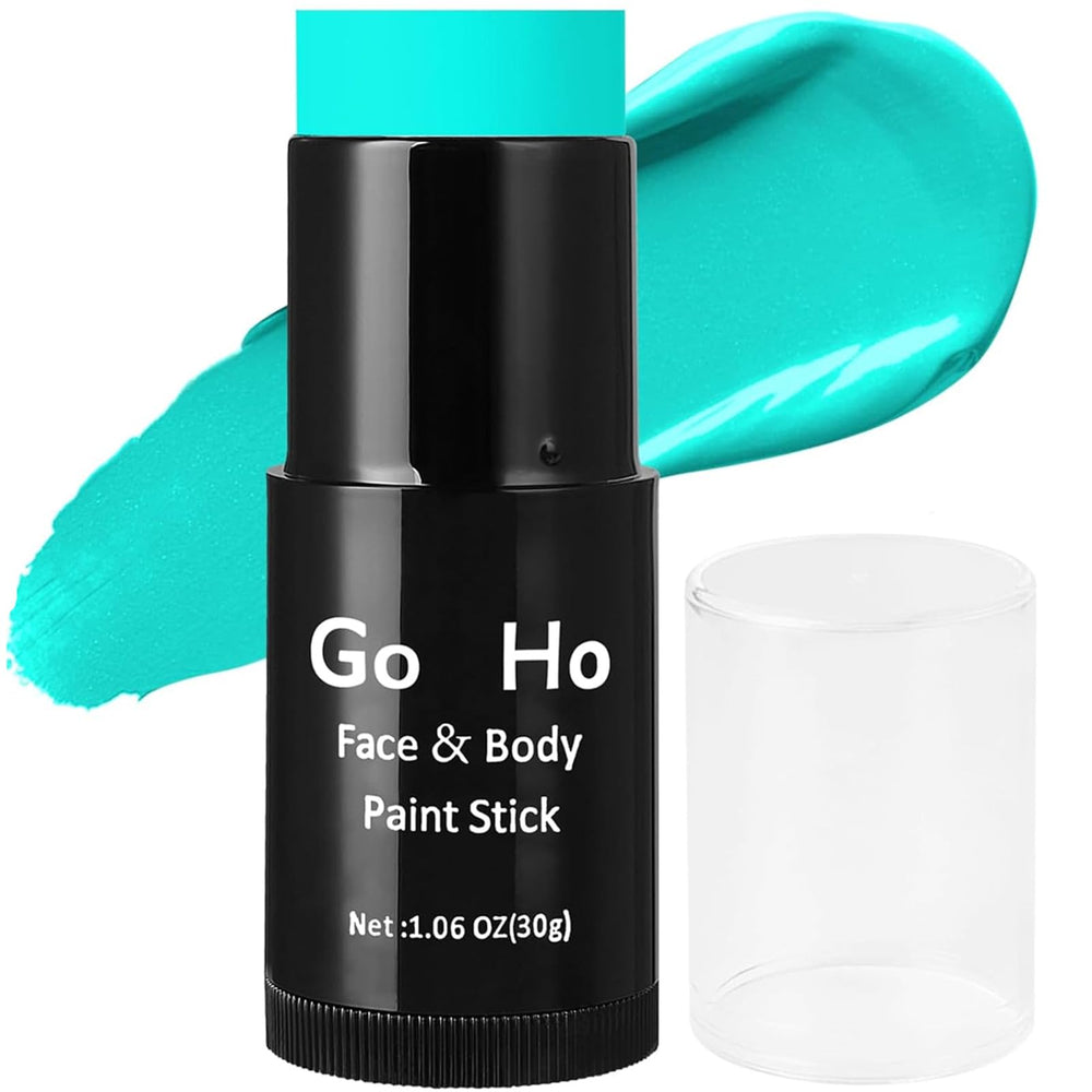 Go Ho teal face paint stick front packaging showing brand and color benefit