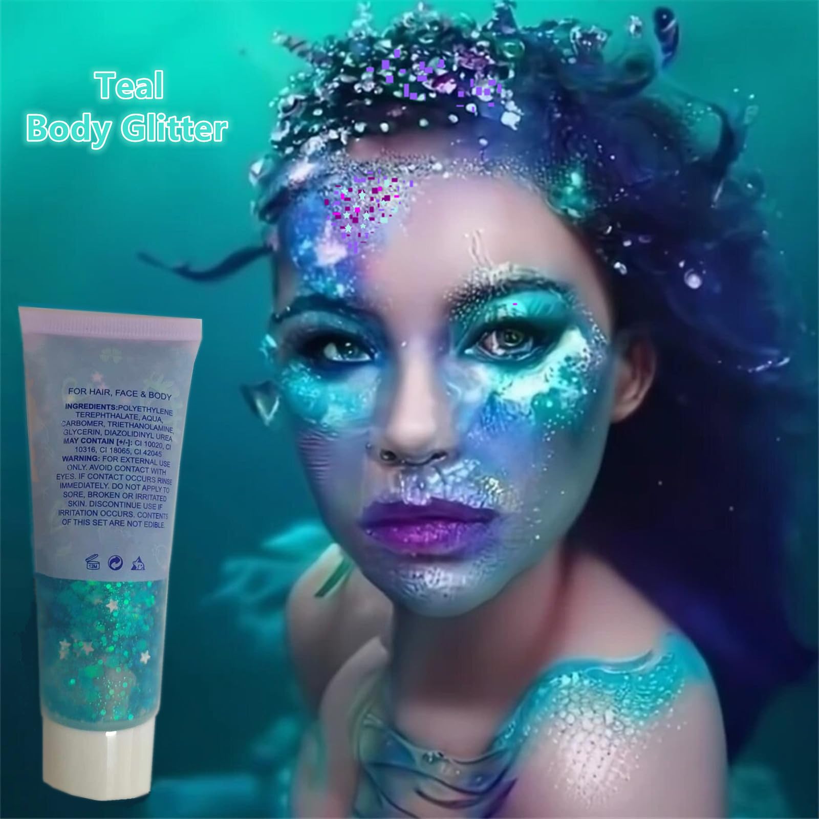 Go Ho applied on model cheek and shoulder demonstrating glow for photos and events