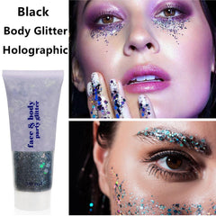 Go Ho close-up texture of chunky holographic sequins for visible sparkle detail