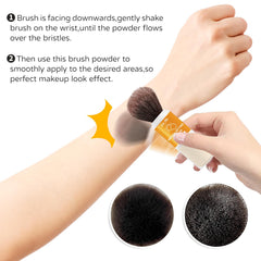 Go Ho loose powder texture close-up showing fine, buildable matte finish