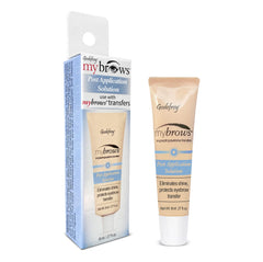 Godefroy Mybrows front packaging showing product name and compact bottle benefit: clear protection