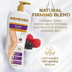 Goicoechea label ingredients and claims view highlighting collagen, elastin and extracts benefit