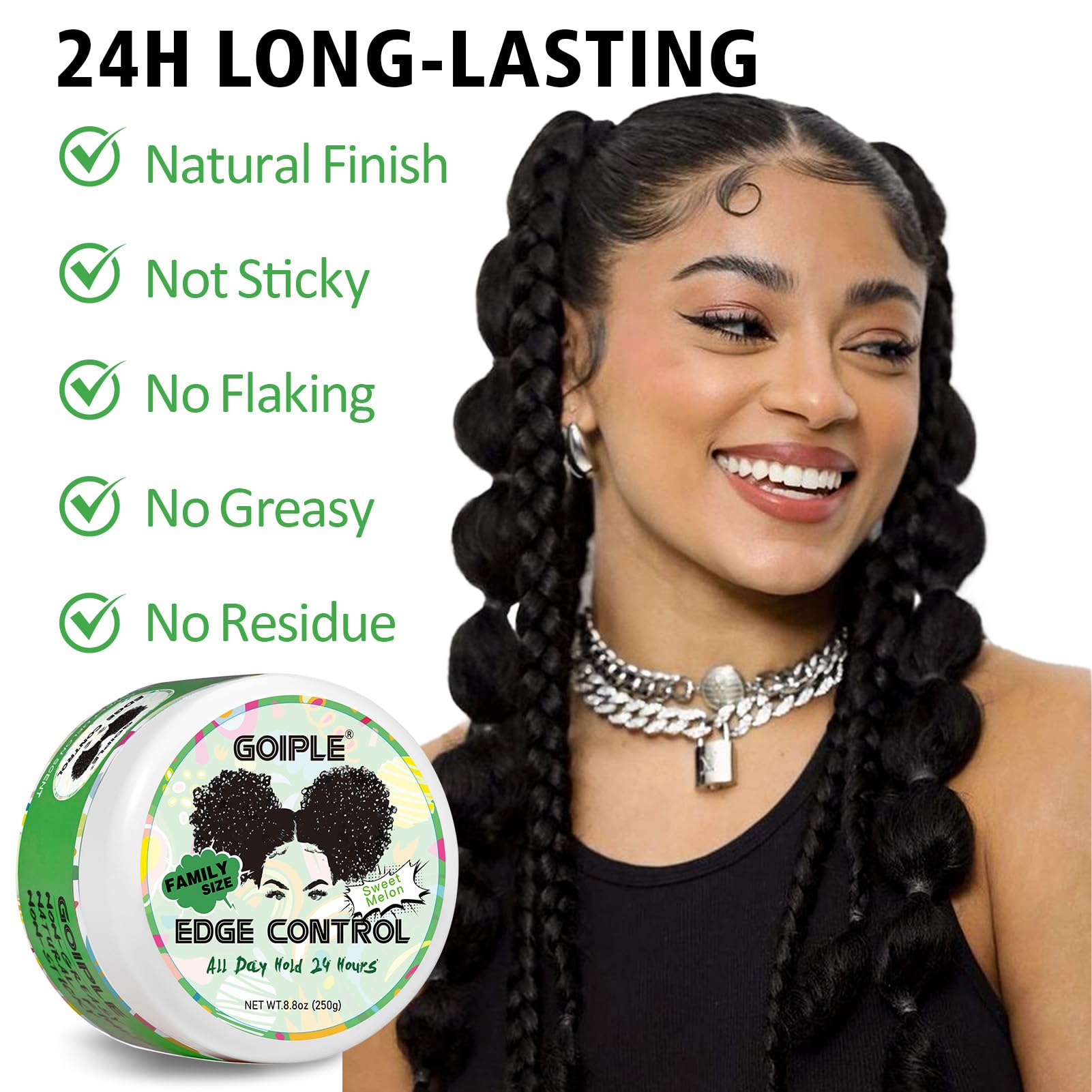 Goiple before after edge comparison showing tamed edges and no visible residue benefit