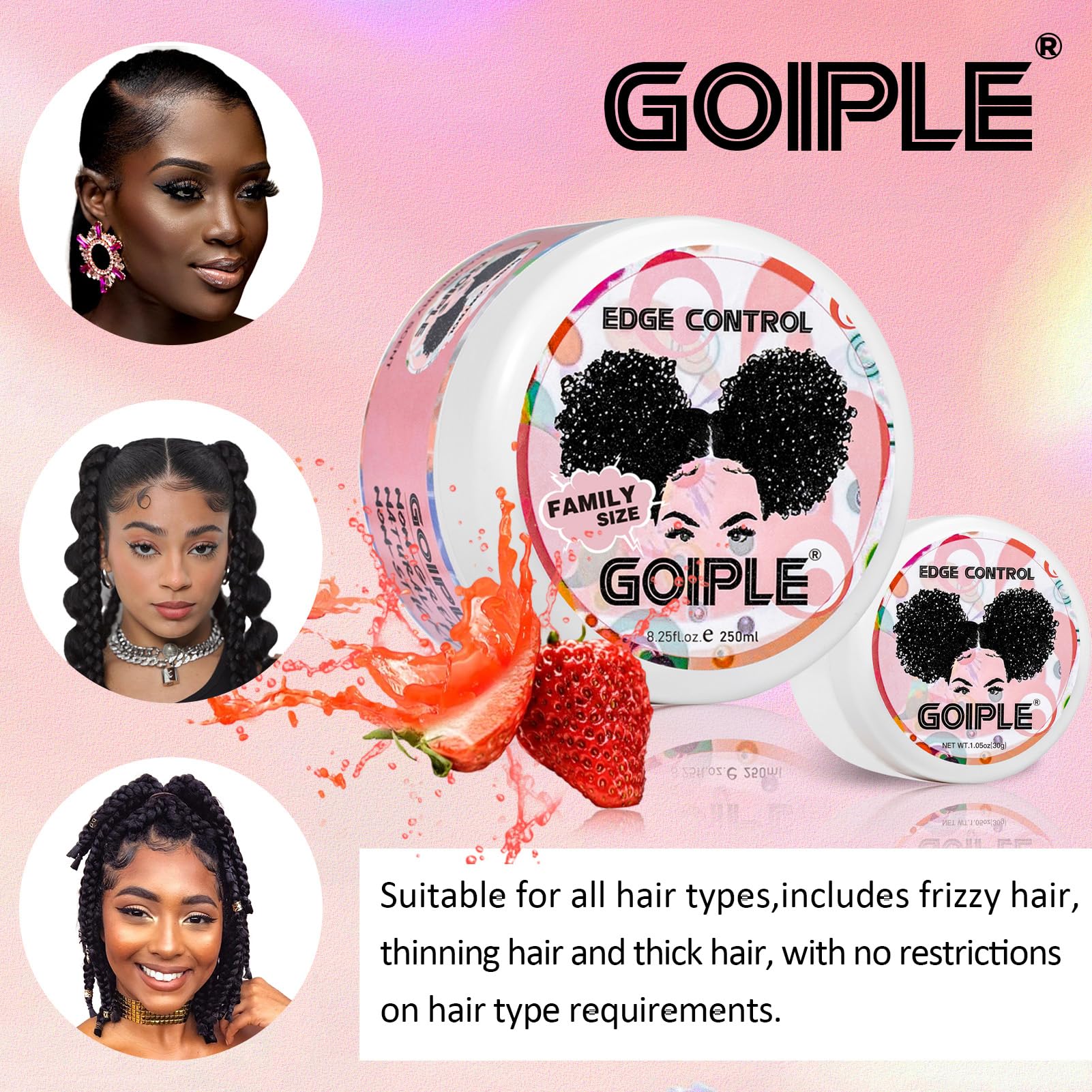Goiple before and after edges comparison, showing brand smoothing and no-flake finish